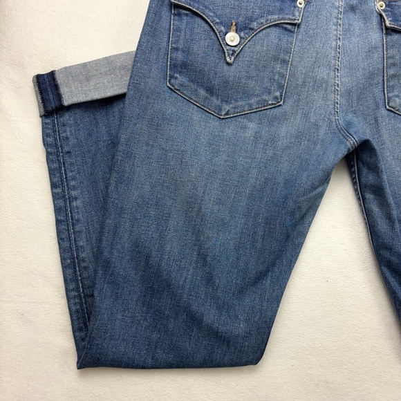 Hudson Med Wash Collin Mid-Rise Skinny Boyfriend Stretch Ankle Jeans (28) - Picture 10 of 14